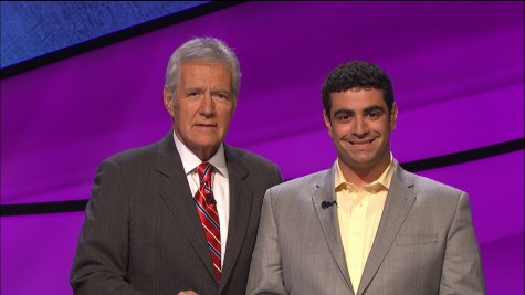 Matthew LaMagna with Jeopardy host Alex Trebek