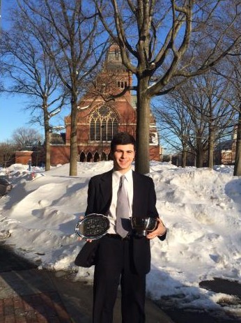 2/25/15 -- Senior Mark Rinder advanced to the final round of Extemporaneous Speaking and received 6th place out of 245 competitors at the 41st Annual Harvard Forensics Invitational. 
