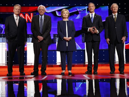 The five candidates who took part in the Democratic Debate