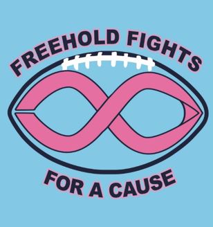 This years Homecoming shirts feature the normal FTHS logo on the front as well as a pink cancer ribbon on the back.