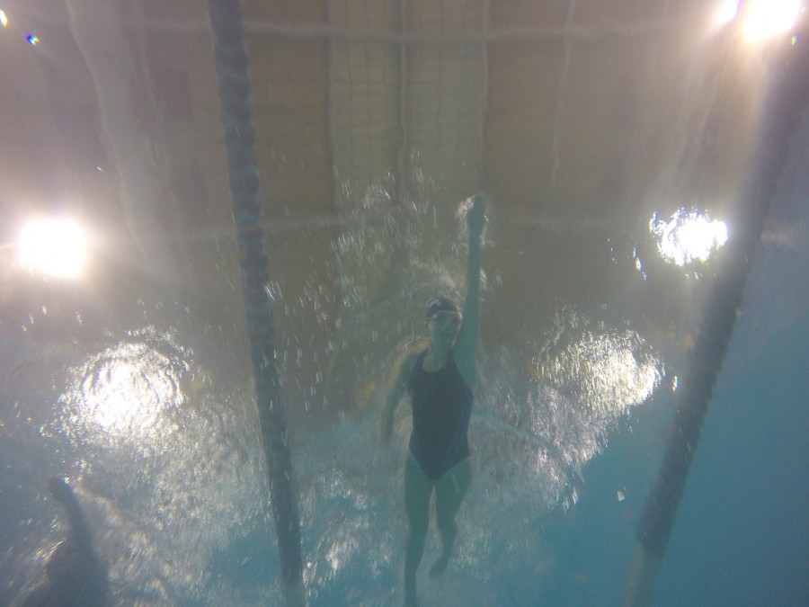 Morgan Hodges swimming during practice.