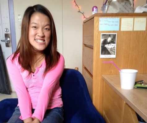 Sarah Kim in her freshman dorm at Barnard