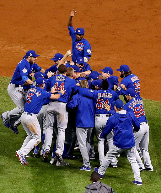 The excitement of the Cubs after winning the World Series