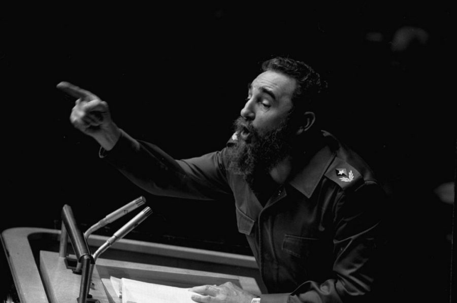 Fidel Castro delivering an address in 1979