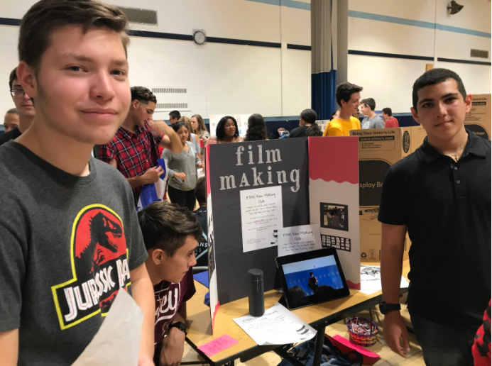 Presidents Marc Kaliroff (left) and Luke Elias (right) promoting their club at the FTHS activities fair. 