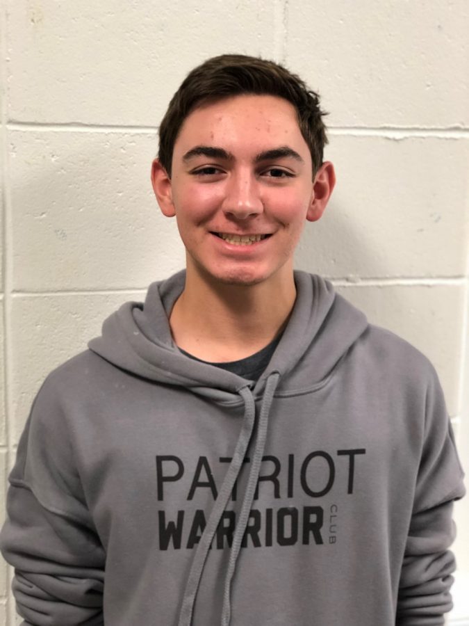 Oct. Outstanding Student Participant of the Month (Male): Andrew Vitiello, Patriot Warrior